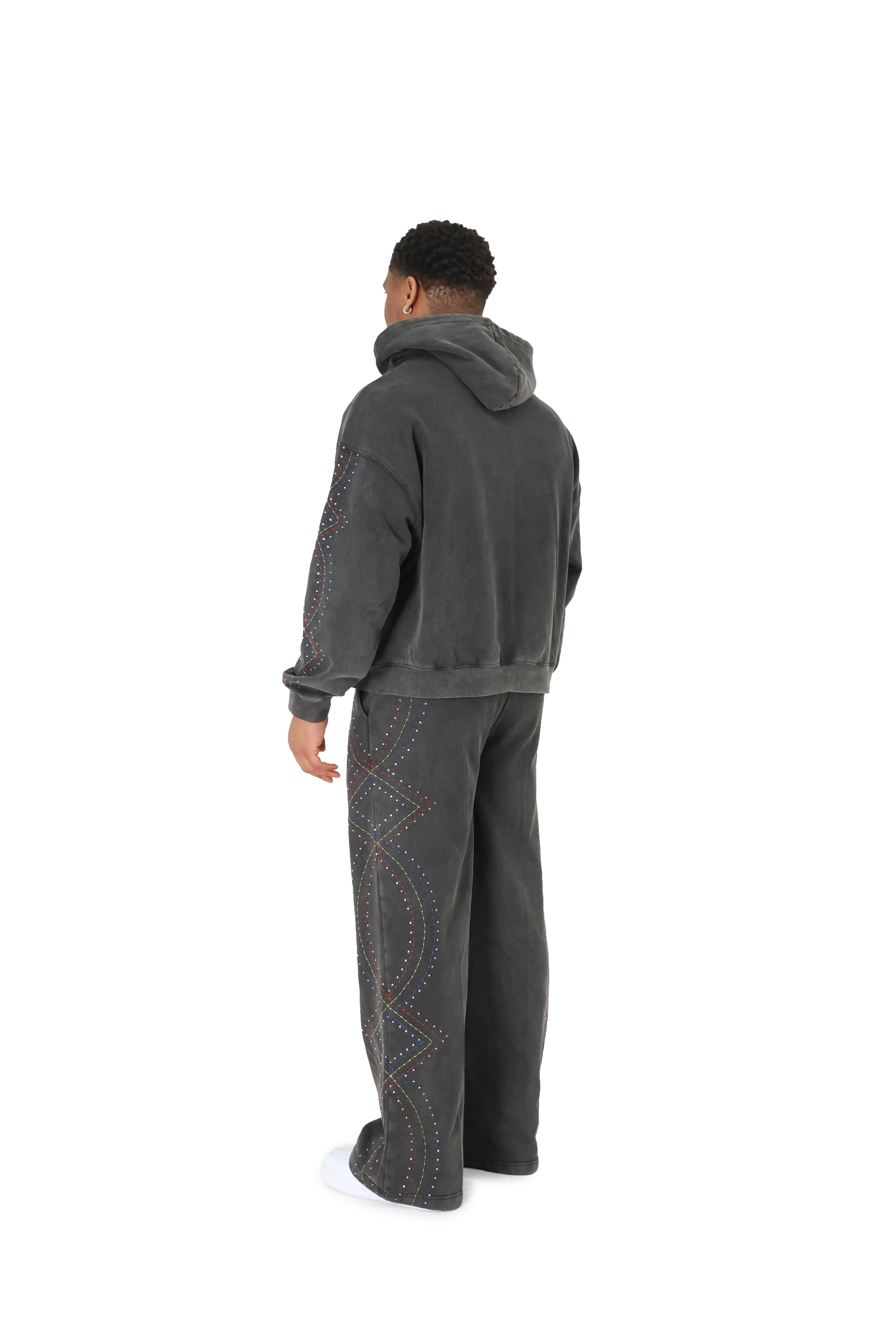 Stonewash Oversized Cropped Rhinestone Hoodies - Image 5