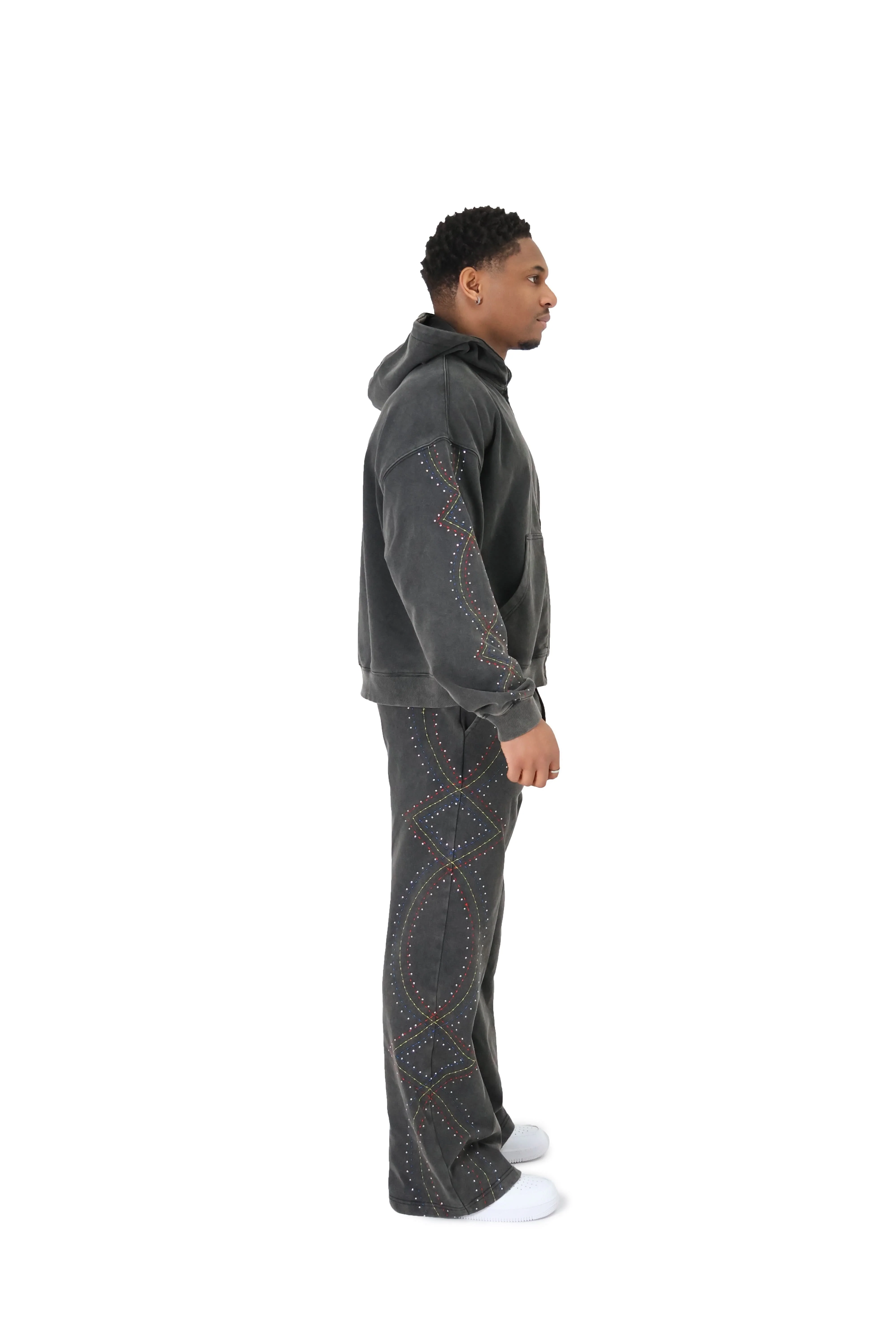 Stonewash Oversized Cropped Rhinestone Hoodies - Image 8